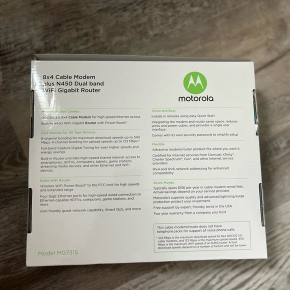 Motorola Cable Modem Plus Wifi Router - Picture 2 of 3
